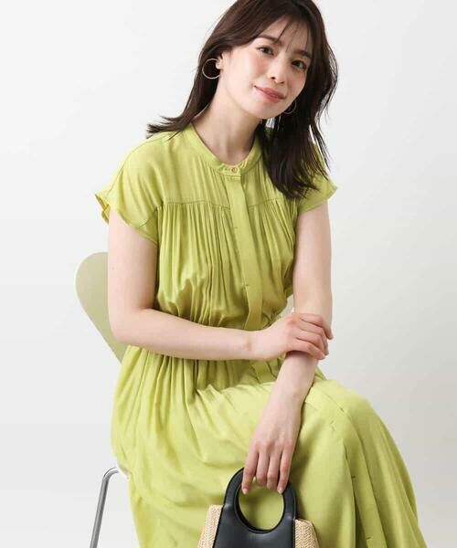 OFUON / オフオン ロング・マキシ丈ワンピース | ギャザーデザインワンピース/洗える/WEB限定 | 詳細1