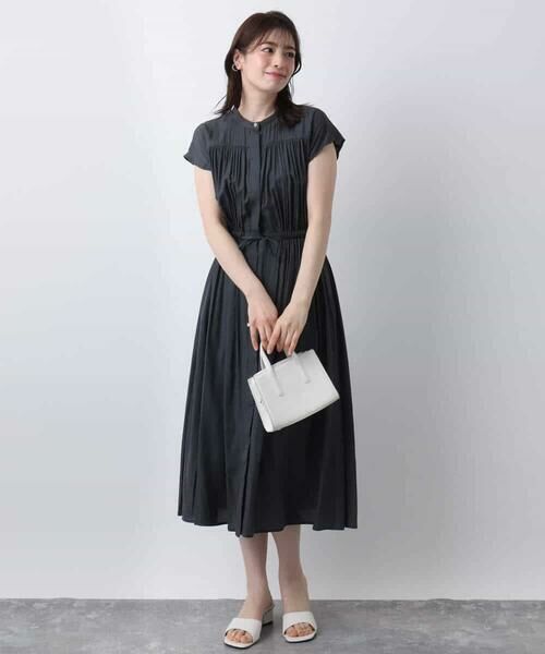 OFUON / オフオン ロング・マキシ丈ワンピース | ギャザーデザインワンピース/洗える/WEB限定 | 詳細13