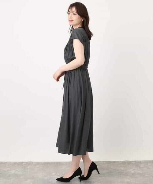 OFUON / オフオン ロング・マキシ丈ワンピース | ギャザーデザインワンピース/洗える/WEB限定 | 詳細18