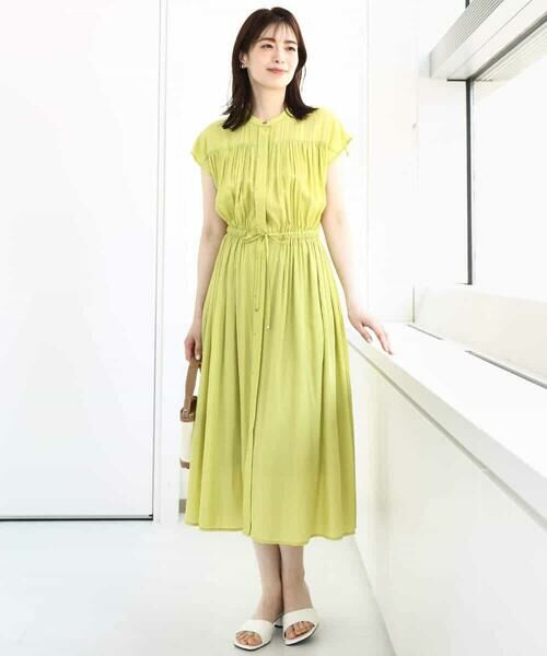 OFUON / オフオン ロング・マキシ丈ワンピース | ギャザーデザインワンピース/洗える/WEB限定 | 詳細2