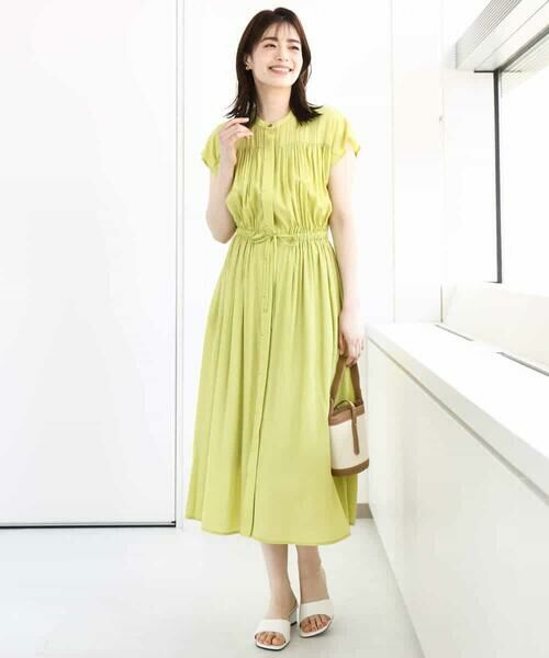 OFUON / オフオン ロング・マキシ丈ワンピース | ギャザーデザインワンピース/洗える/WEB限定 | 詳細4