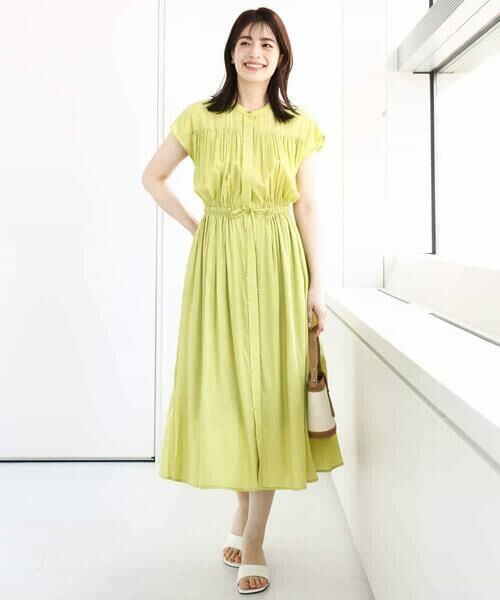 OFUON / オフオン ロング・マキシ丈ワンピース | ギャザーデザインワンピース/洗える/WEB限定 | 詳細5