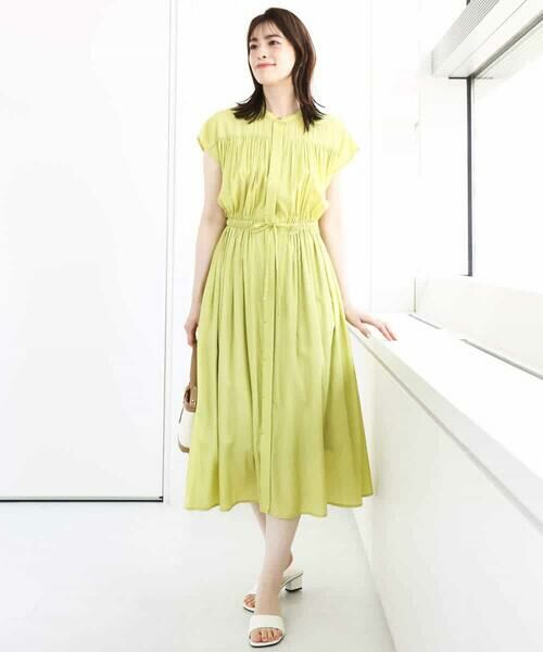 OFUON / オフオン ロング・マキシ丈ワンピース | ギャザーデザインワンピース/洗える/WEB限定 | 詳細6