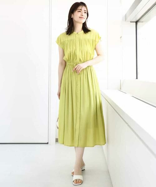 OFUON / オフオン ロング・マキシ丈ワンピース | ギャザーデザインワンピース/洗える/WEB限定 | 詳細7