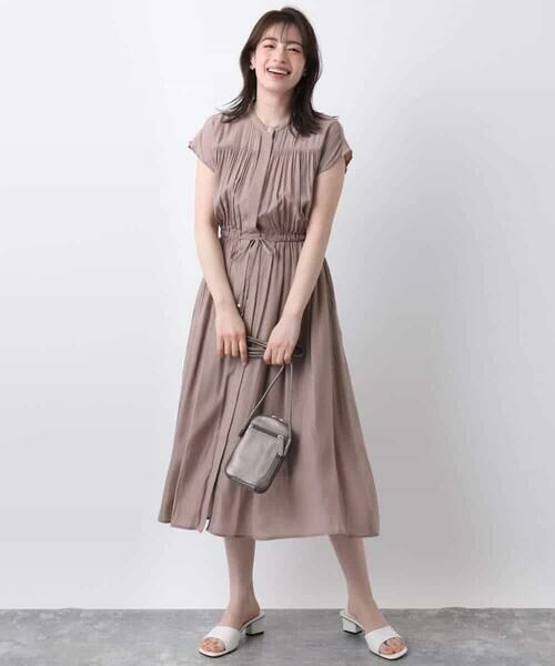 OFUON / オフオン ロング・マキシ丈ワンピース | ギャザーデザインワンピース/洗える/WEB限定 | 詳細9