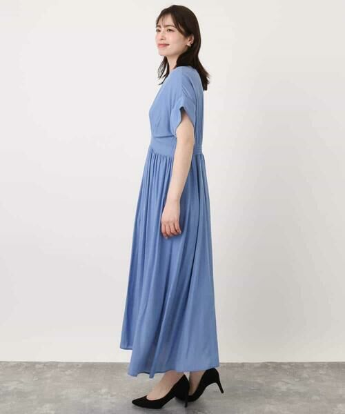 OFUON / オフオン ロング・マキシ丈ワンピース | ウエスト切り替えキーネックワンピース/洗える/WEB限定 | 詳細17