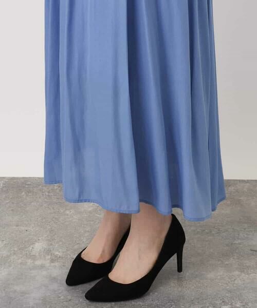 OFUON / オフオン ロング・マキシ丈ワンピース | ウエスト切り替えキーネックワンピース/洗える/WEB限定 | 詳細22