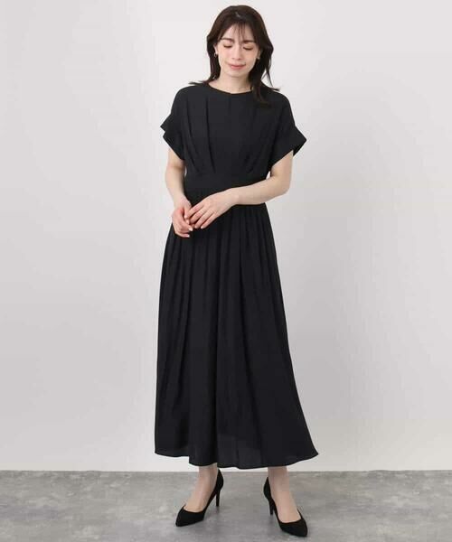 OFUON / オフオン ロング・マキシ丈ワンピース | ウエスト切り替えキーネックワンピース/洗える/WEB限定 | 詳細26