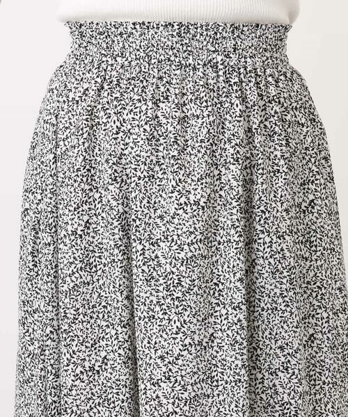 OFUON / オフオン ロング・マキシ丈スカート | モノトーンリーフ柄フレアースカート/洗える | 詳細17