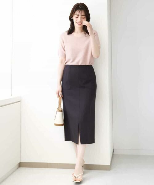 OFUON / オフオン ロング・マキシ丈スカート | リネンライクタイトスカート/洗える | 詳細1