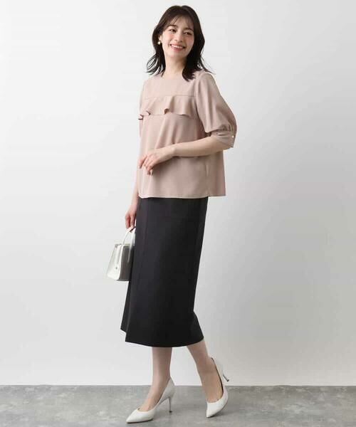 OFUON / オフオン ロング・マキシ丈スカート | リネンライクタイトスカート/洗える | 詳細10