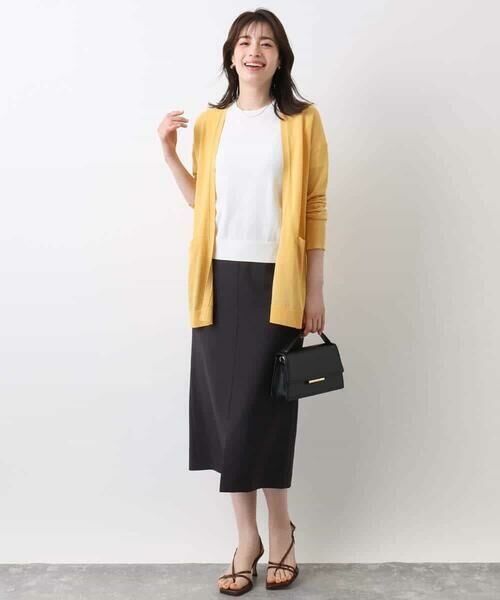 OFUON / オフオン ロング・マキシ丈スカート | リネンライクタイトスカート/洗える | 詳細12
