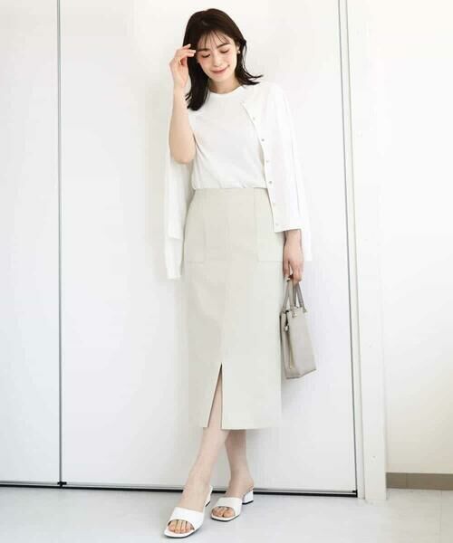 OFUON / オフオン ロング・マキシ丈スカート | リネンライクタイトスカート/洗える | 詳細19