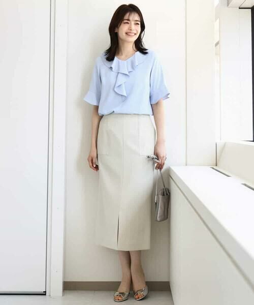 OFUON / オフオン ロング・マキシ丈スカート | リネンライクタイトスカート/洗える | 詳細22