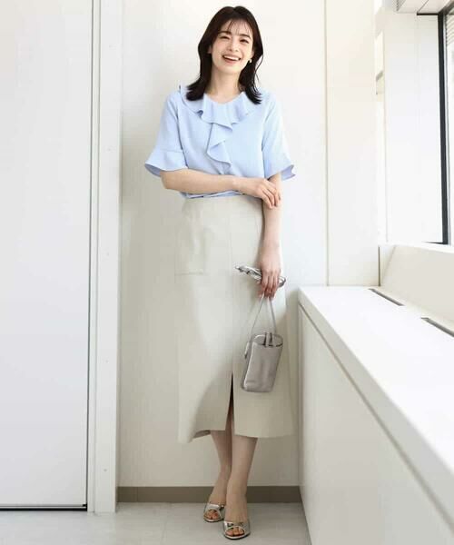 OFUON / オフオン ロング・マキシ丈スカート | リネンライクタイトスカート/洗える | 詳細23