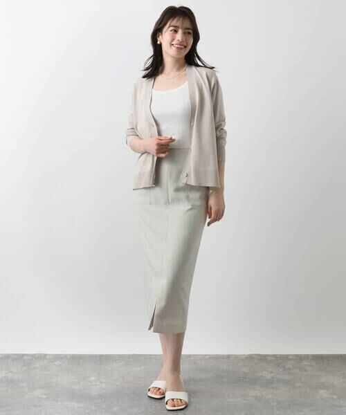 OFUON / オフオン ロング・マキシ丈スカート | リネンライクタイトスカート/洗える | 詳細26