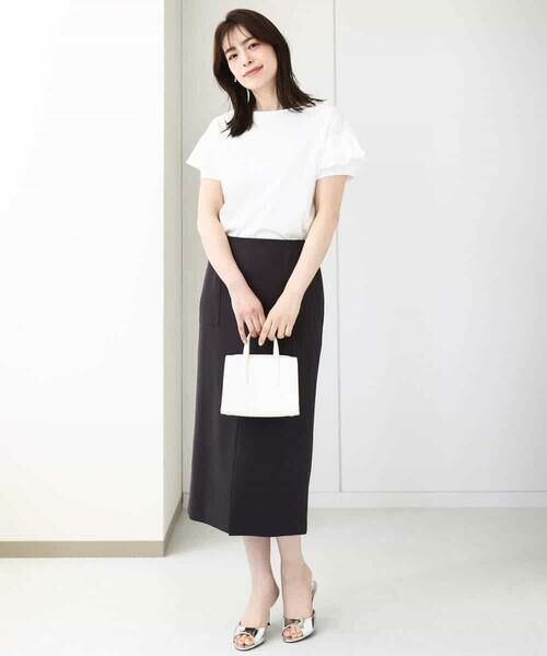 OFUON / オフオン ロング・マキシ丈スカート | リネンライクタイトスカート/洗える | 詳細4