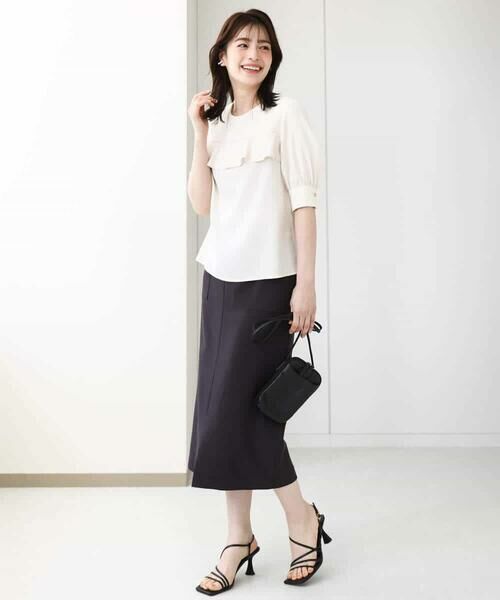 OFUON / オフオン ロング・マキシ丈スカート | リネンライクタイトスカート/洗える | 詳細6