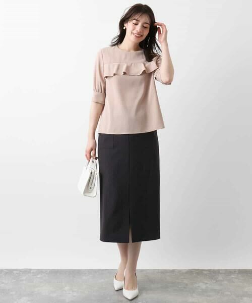 OFUON / オフオン ロング・マキシ丈スカート | リネンライクタイトスカート/洗える | 詳細8