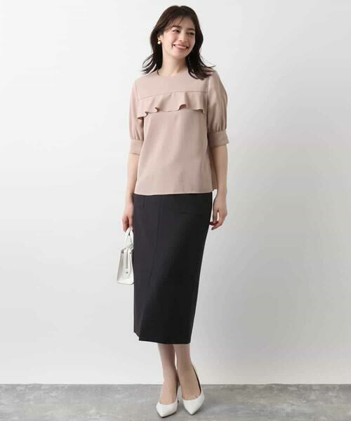 OFUON / オフオン ロング・マキシ丈スカート | リネンライクタイトスカート/洗える | 詳細9