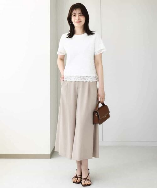 OFUON / オフオン その他パンツ | ウエストタックワイドパンツ/洗える | 詳細3