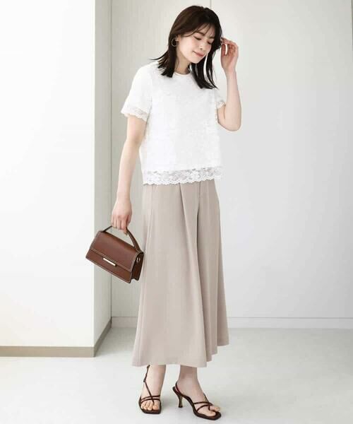 OFUON / オフオン その他パンツ | ウエストタックワイドパンツ/洗える | 詳細4