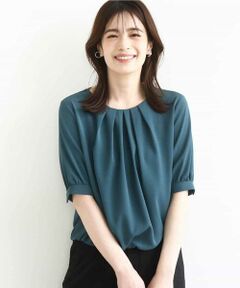 OFUON / オフオン シャツ・ブラウス | タックデザインジョーゼットブラウス/UVカット/接触冷感/洗える