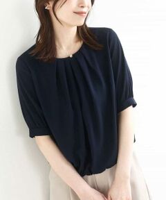 OFUON / オフオン シャツ・ブラウス | タックデザインジョーゼットブラウス/UVカット/接触冷感/洗える