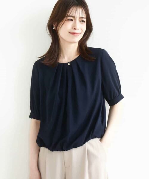 OFUON / オフオン シャツ・ブラウス | タックデザインジョーゼットブラウス/UVカット/接触冷感/洗える | 詳細1