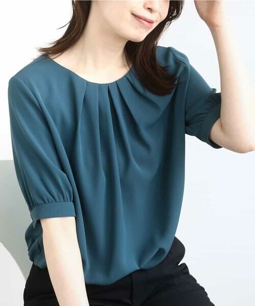 OFUON / オフオン シャツ・ブラウス | タックデザインジョーゼットブラウス/UVカット/接触冷感/洗える | 詳細10