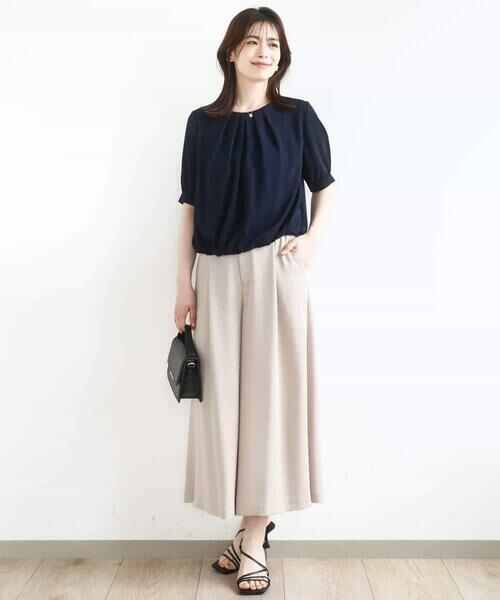 OFUON / オフオン シャツ・ブラウス | タックデザインジョーゼットブラウス/UVカット/接触冷感/洗える | 詳細2