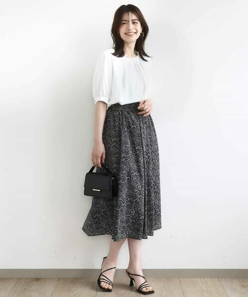 OFUON / オフオン シャツ・ブラウス | タックデザインジョーゼットブラウス/UVカット/接触冷感/洗える | 詳細8