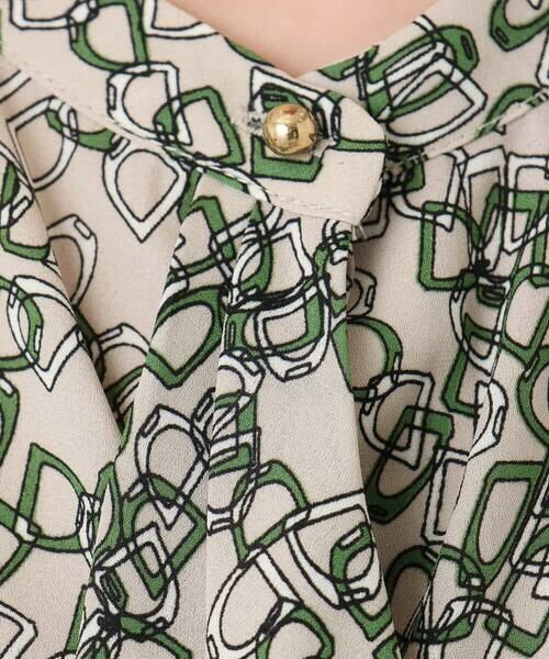 OFUON / オフオン シャツ・ブラウス | チェーンプリントブラウス/洗える | 詳細15