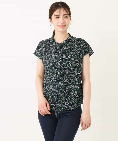 OFUON / オフオン シャツ・ブラウス | チェーンプリントブラウス/洗える | 詳細17