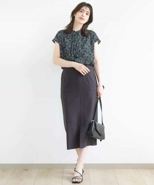 OFUON / オフオン シャツ・ブラウス | チェーンプリントブラウス/洗える | 詳細4