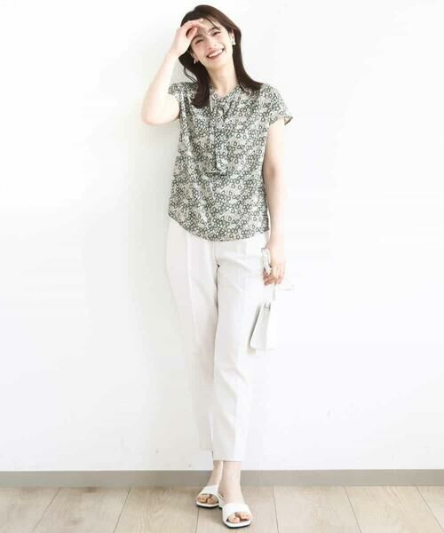 OFUON / オフオン シャツ・ブラウス | チェーンプリントブラウス/洗える | 詳細6