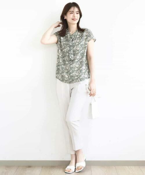 OFUON / オフオン シャツ・ブラウス | チェーンプリントブラウス/洗える | 詳細7