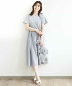 OFUON / オフオン ロング・マキシ丈ワンピース | キーネックデザインワンピース/洗える