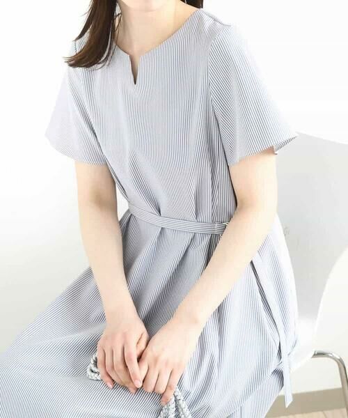 OFUON / オフオン ロング・マキシ丈ワンピース | キーネックデザインワンピース/洗える | 詳細18