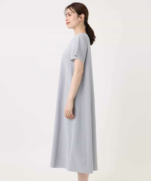 OFUON / オフオン ロング・マキシ丈ワンピース | キーネックデザインワンピース/洗える | 詳細23