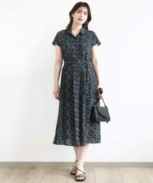 OFUON / オフオン ロング・マキシ丈ワンピース | チェーンプリントワンピース/洗える | 詳細1