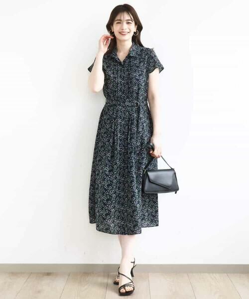 OFUON / オフオン ロング・マキシ丈ワンピース | チェーンプリントワンピース/洗える | 詳細2