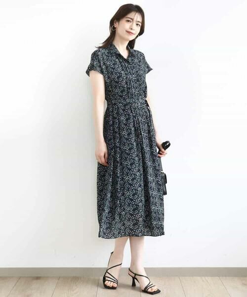 OFUON / オフオン ロング・マキシ丈ワンピース | チェーンプリントワンピース/洗える | 詳細3