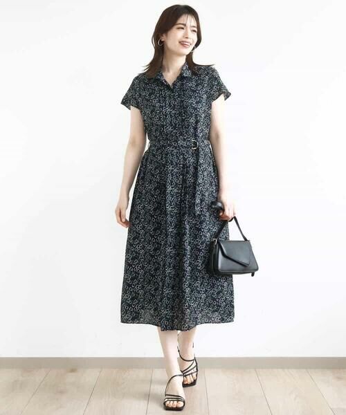 OFUON / オフオン ロング・マキシ丈ワンピース | チェーンプリントワンピース/洗える | 詳細5