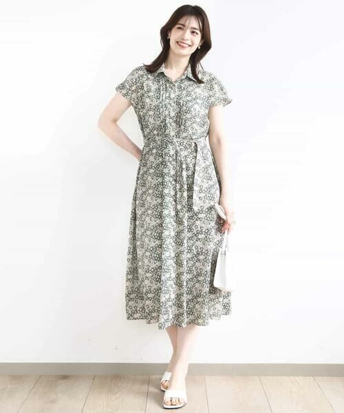 OFUON / オフオン ロング・マキシ丈ワンピース | チェーンプリントワンピース/洗える | 詳細6