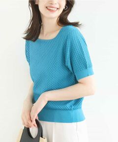 OFUON / オフオン ニット・セーター | レーシー編み半袖ニット/洗える/WEB限定サイズあり