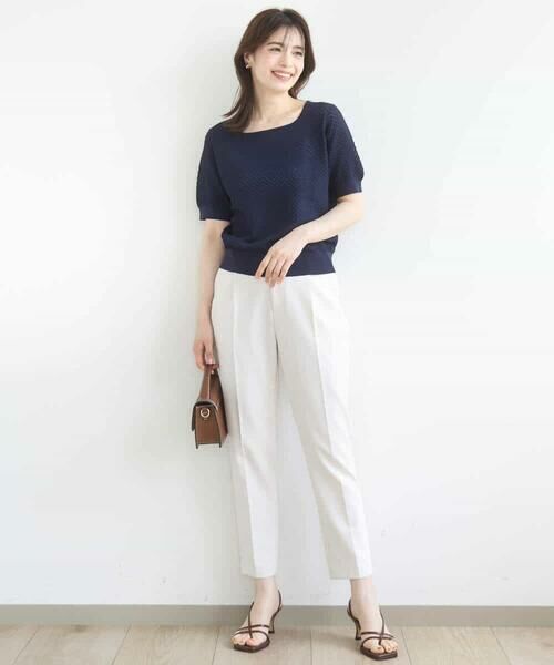 OFUON / オフオン ニット・セーター | レーシー編み半袖ニット/洗える/WEB限定サイズあり | 詳細12