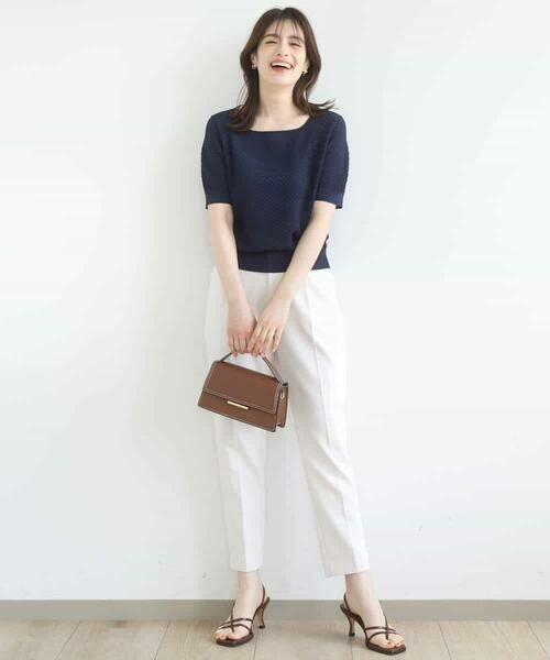 OFUON / オフオン ニット・セーター | レーシー編み半袖ニット/洗える/WEB限定サイズあり | 詳細13