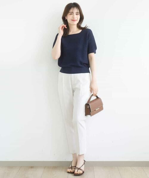 OFUON / オフオン ニット・セーター | レーシー編み半袖ニット/洗える/WEB限定サイズあり | 詳細14