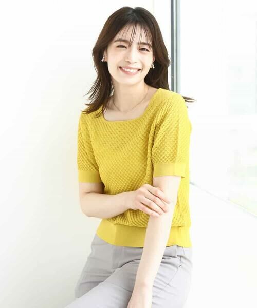 OFUON / オフオン ニット・セーター | レーシー編み半袖ニット/洗える/WEB限定サイズあり | 詳細15